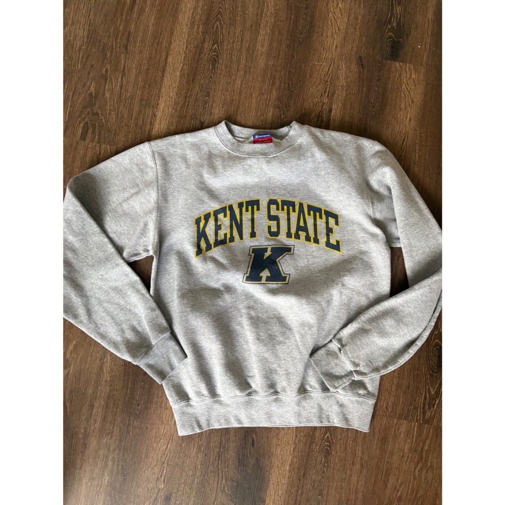 Champion Kent State University Sweatshirt Gray Crewneck Mens Small KSU Flashes